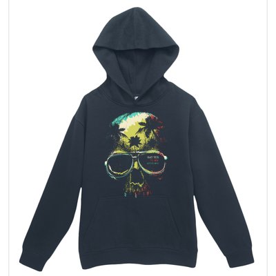 Cool Say Yes To New Adventures Tropical Grunge Skull Urban Pullover Hoodie