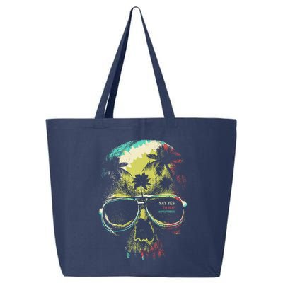 Cool Say Yes To New Adventures Tropical Grunge Skull 25L Jumbo Tote