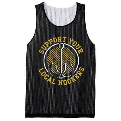 Cute Support Your Local Hookers Fishing Fisherman Master Baiter Mesh Reversible Basketball Jersey Tank