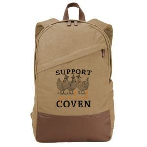 Chicken Support Your Local Coven Witch Girl Farm Lover Cotton Canvas Backpack