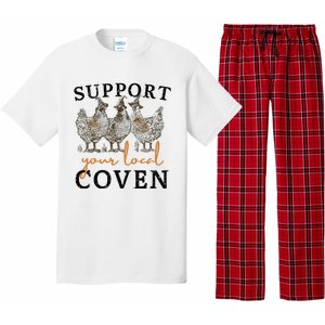 Chicken Support Your Local Coven Witch Girl Farm Lover Pajama Set