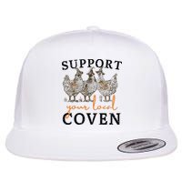 Chicken Support Your Local Coven Witch Girl Farm Lover Flat Bill Trucker Hat