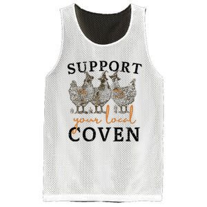 Chicken Support Your Local Coven Witch Girl Farm Lover Mesh Reversible Basketball Jersey Tank