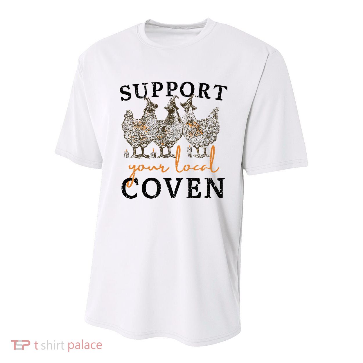 Chicken Support Your Local Coven Witch Girl Farm Lover Youth Performance Sprint T-Shirt