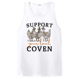 Chicken Support Your Local Coven Witch Girl Farm Lover PosiCharge Competitor Tank