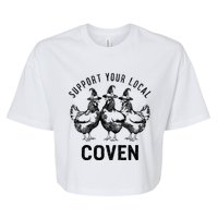 Chicken Support Your Local Coven Witch Farm Lover Bella+Canvas Jersey Crop Tee