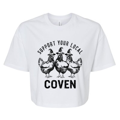 Chicken Support Your Local Coven Witch Farm Lover Bella+Canvas Jersey Crop Tee