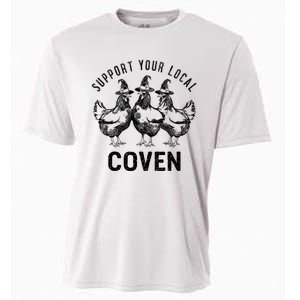 Chicken Support Your Local Coven Witch Farm Lover Cooling Performance Crew T-Shirt