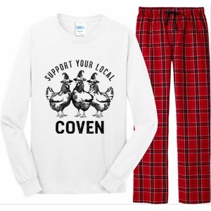 Chicken Support Your Local Coven Witch Farm Lover Long Sleeve Pajama Set