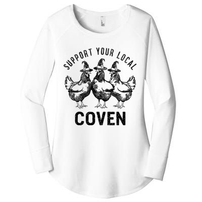 Chicken Support Your Local Coven Witch Farm Lover Women's Perfect Tri Tunic Long Sleeve Shirt