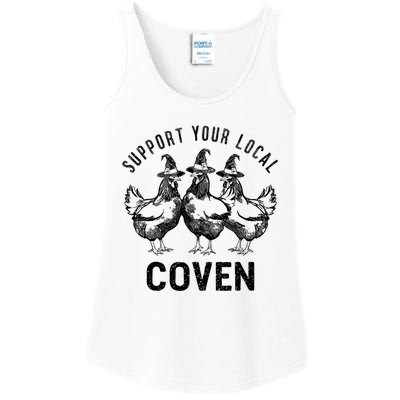 Chicken Support Your Local Coven Witch Farm Lover Ladies Essential Tank