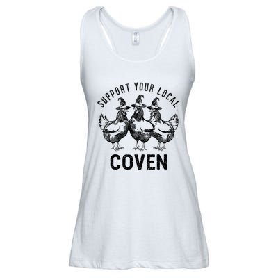 Chicken Support Your Local Coven Witch Farm Lover Ladies Essential Flowy Tank