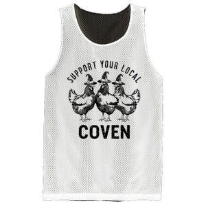 Chicken Support Your Local Coven Witch Farm Lover Mesh Reversible Basketball Jersey Tank