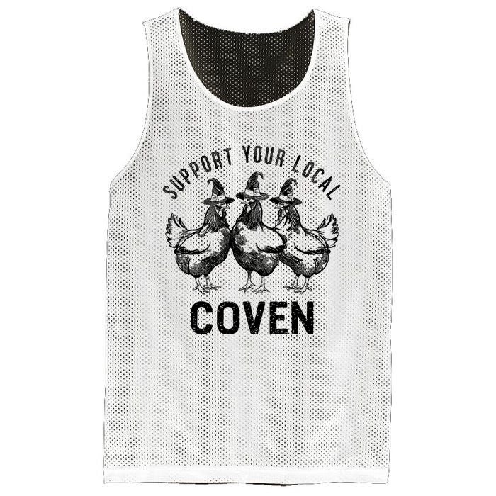 Chicken Support Your Local Coven Witch Farm Lover Mesh Reversible Basketball Jersey Tank