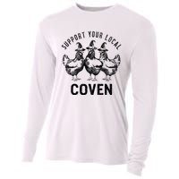 Chicken Support Your Local Coven Witch Farm Lover Cooling Performance Long Sleeve Crew