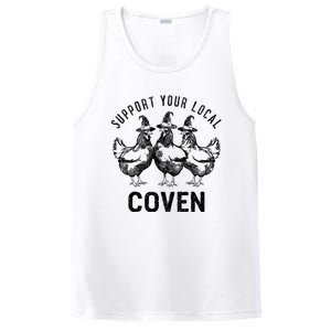 Chicken Support Your Local Coven Witch Farm Lover PosiCharge Competitor Tank