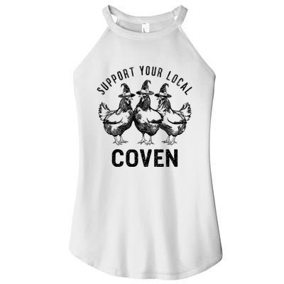 Chicken Support Your Local Coven Witch Farm Lover Women's Perfect Tri Rocker Tank