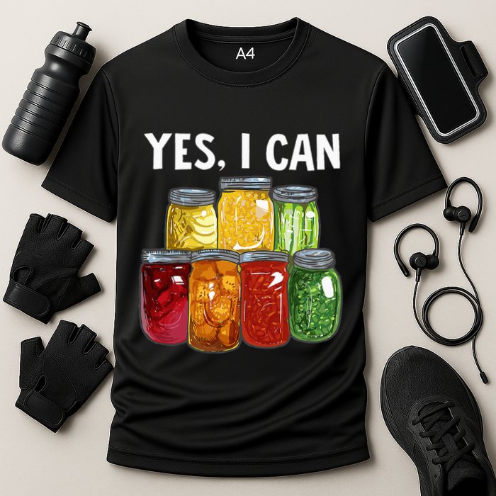 Canning Season Yes I Can Jar Pickling Preserving Food Canner Cooling Performance Crew T-Shirt