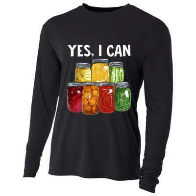 Canning Season Yes I Can Jar Pickling Preserving Food Canner Cooling Performance Long Sleeve Crew