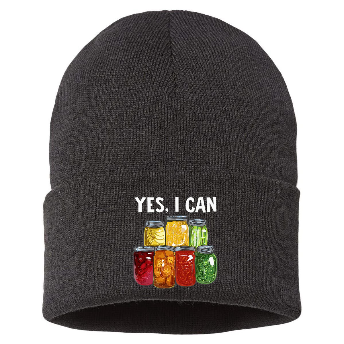 Canning Season Yes I Can Jar Pickling Preserving Food Canner Sustainable Knit Beanie