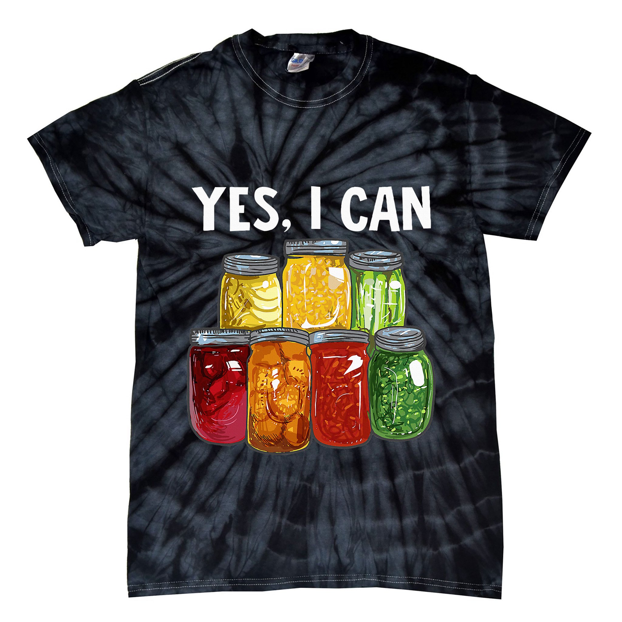 Canning Season Yes I Can Jar Pickling Preserving Food Canner Tie-Dye T-Shirt