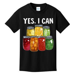 Canning Season Yes I Can Jar Pickling Preserving Food Canner Kids T-Shirt