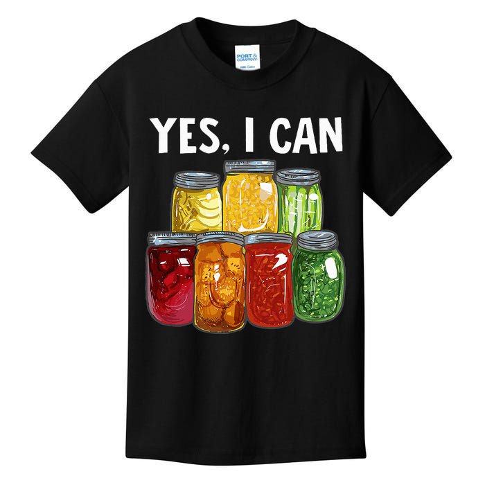 Canning Season Yes I Can Jar Pickling Preserving Food Canner Kids T-Shirt