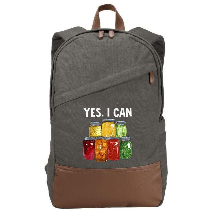 Canning Season Yes I Can Jar Pickling Preserving Food Canner Cotton Canvas Backpack