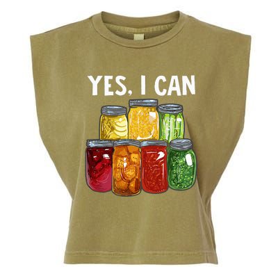 Canning Season Yes I Can Jar Pickling Preserving Food Canner Garment-Dyed Women's Muscle Tee