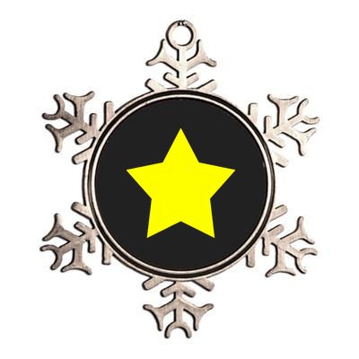 Christmas Star Yellow 5 Sided Star Shape Primary Metallic Star Ornament