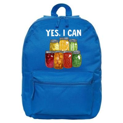 Canning Season Yes I Can Jar Pickling Preserving Food Canner Gift 16 in Basic Backpack