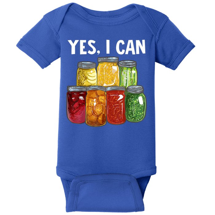 Canning Season Yes I Can Jar Pickling Preserving Food Canner Gift Baby Bodysuit