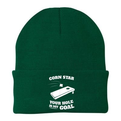 Corn Star Your Hole Is My Goal Cornhole Team Knit Cap Winter Beanie