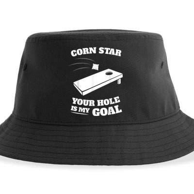 Corn Star Your Hole Is My Goal Cornhole Team Sustainable Bucket Hat