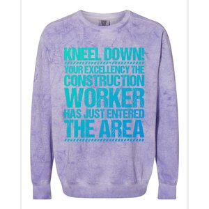 Construction Site Your Excellency Construction Worker Gift Colorblast Crewneck Sweatshirt