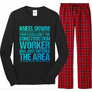 Construction Site Your Excellency Construction Worker Gift Long Sleeve Pajama Set