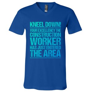 Construction Site Your Excellency Construction Worker Gift V-Neck T-Shirt