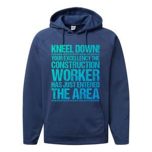 Construction Site Your Excellency Construction Worker Gift Performance Fleece Hoodie