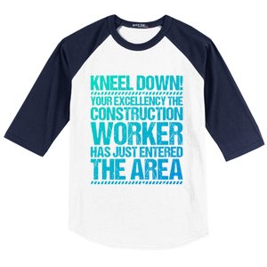 Construction Site Your Excellency Construction Worker Gift Baseball Sleeve Shirt