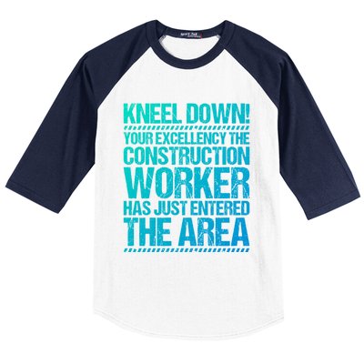 Construction Site Your Excellency Construction Worker Gift Baseball Sleeve Shirt