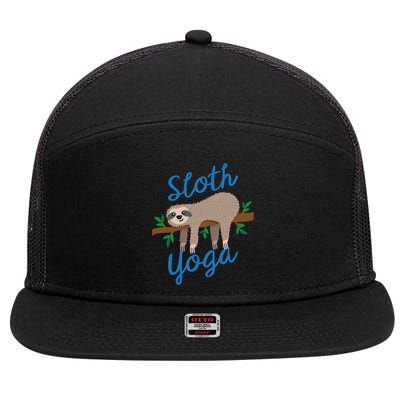 Cute Sloth Yoga Lover Yoga Class Instructor Gym Gift 7 Panel Mesh Trucker Snapback Hat