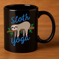 Cute Sloth Yoga Lover Yoga Class Instructor Gym Gift 11oz C Handle Ceramic Mug