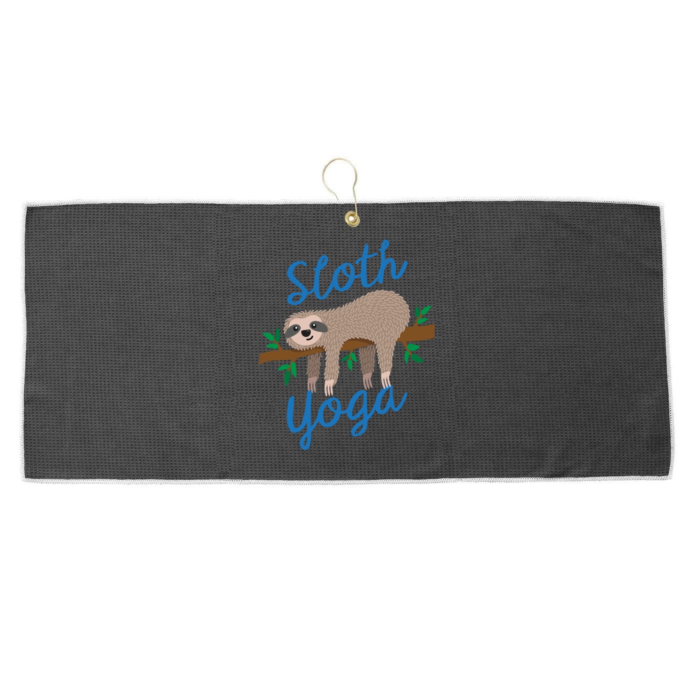 Cute Sloth Yoga Lover Yoga Class Instructor Gym Gift Large Microfiber Waffle Golf Towel