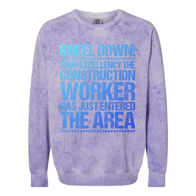 Construction Site Your Excellency Construction Worker Gift Colorblast Crewneck Sweatshirt