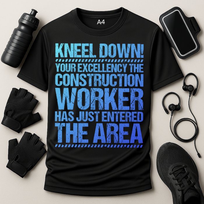Construction Site Your Excellency Construction Worker Gift Cooling Performance Crew T-Shirt