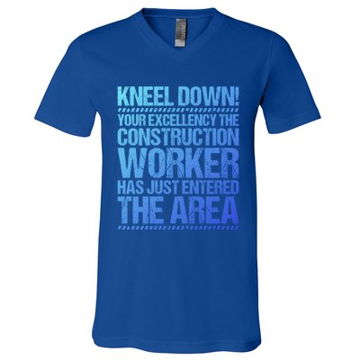 Construction Site Your Excellency Construction Worker Gift V-Neck T-Shirt