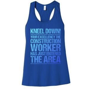 Construction Site Your Excellency Construction Worker Gift Women's Racerback Tank