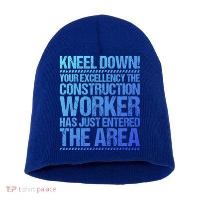 Construction Site Your Excellency Construction Worker Gift Short Acrylic Beanie