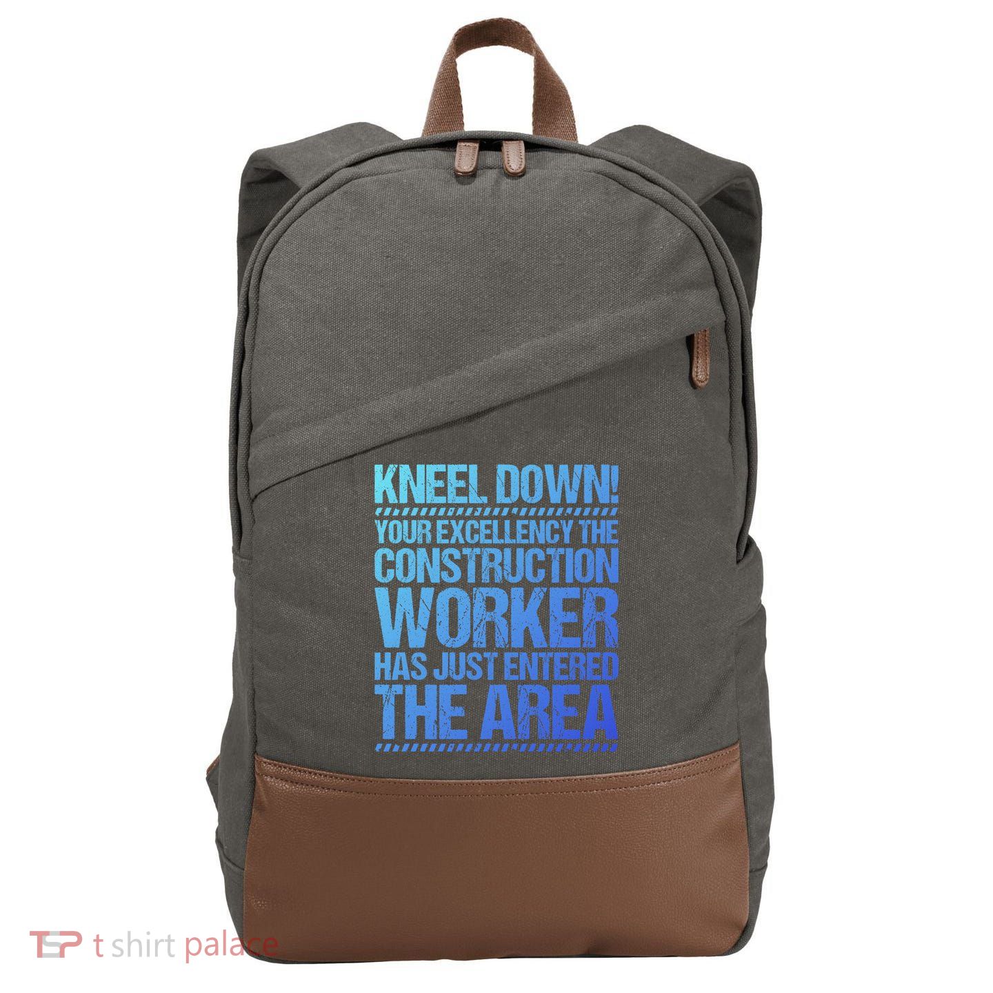 Construction Site Your Excellency Construction Worker Gift Cotton Canvas Backpack
