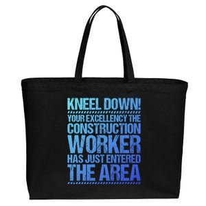 Construction Site Your Excellency Construction Worker Gift Cotton Canvas Jumbo Tote